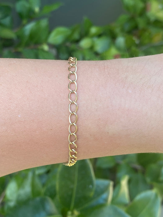 14k rolo link bracelet