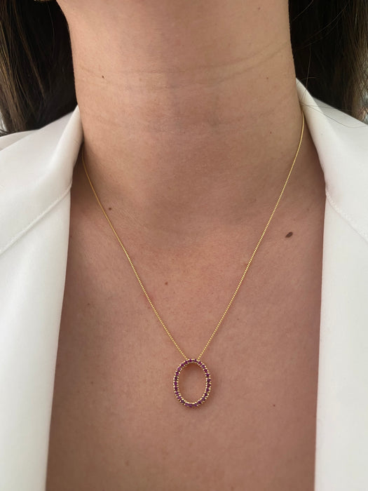 14k ruby oval slider pendant charm