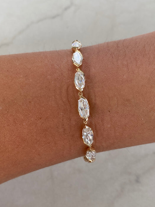 14K Step-Cut Marquise Lab Diamond Bracelet — 8.3 TCW