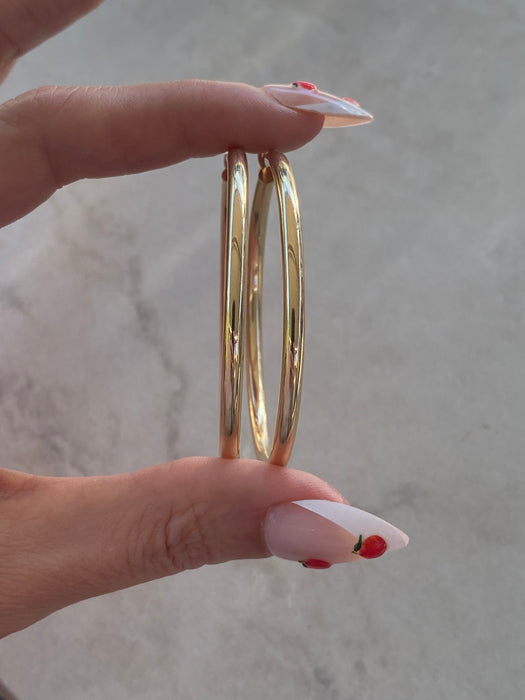 14K Gold Hoop Earrings- 1.95”