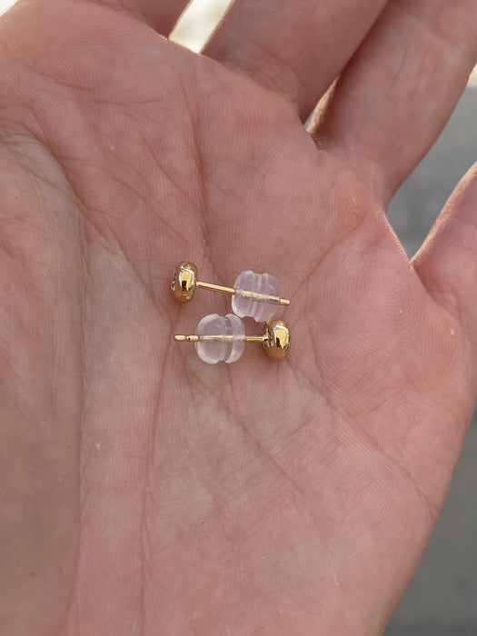 18K Gold Bezel Set Natural Diamond Stud Earrings -0.24 TCW