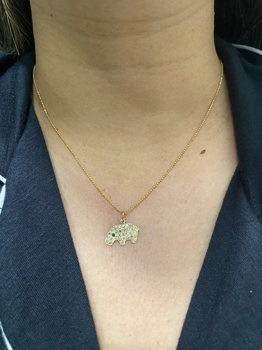 18k diamond capybara charm