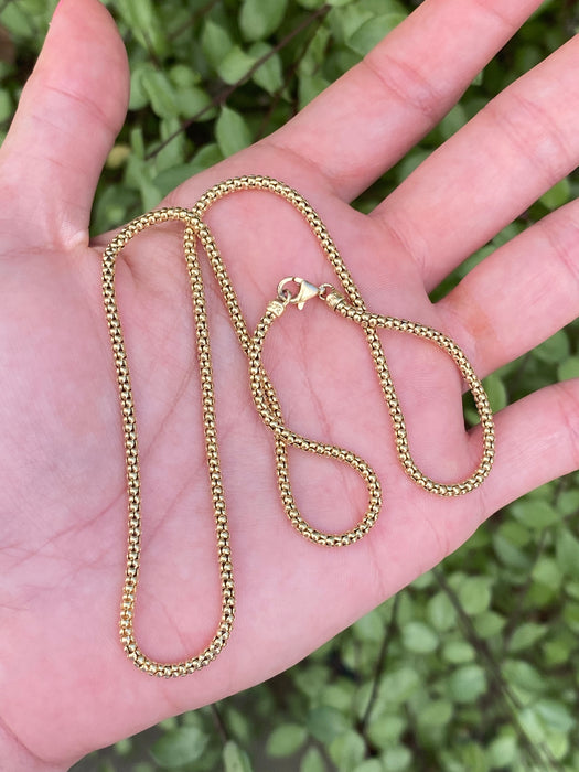 14k popcorn chain necklace