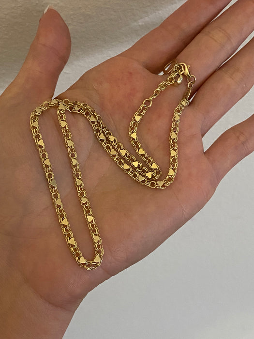 14K Gold Heart Chain Necklace