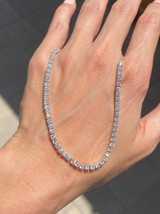 14K White Gold 4.1 CTW Natural Diamond Necklace