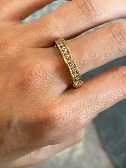 18k rose gold diamond sapphire ring size 9.25