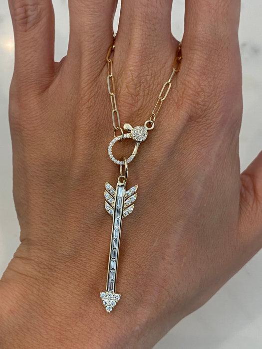 14K Gold Lab Diamond Arrow Charm