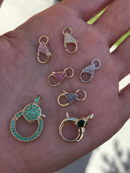 14K Gold Gemstone & Diamond Clasps