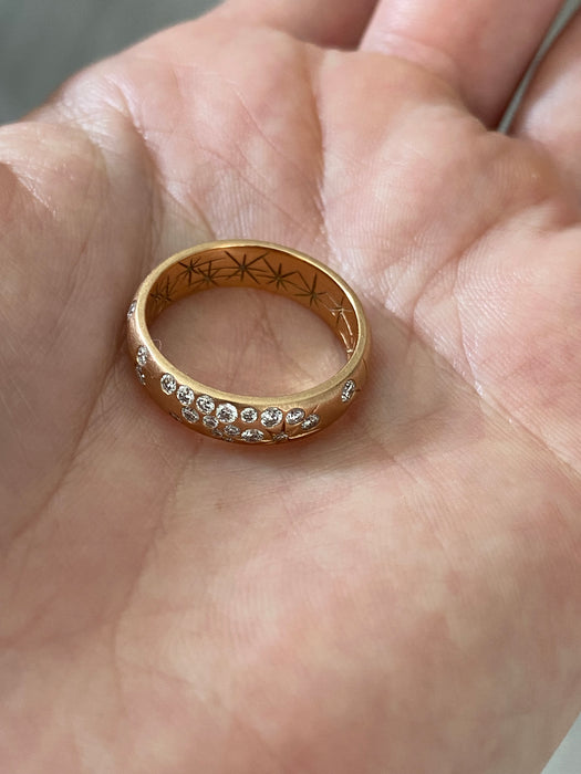 Penny Preville 18K Rose Gold Diamond Galaxy Band Ring 0.62 CTW Size 6.5