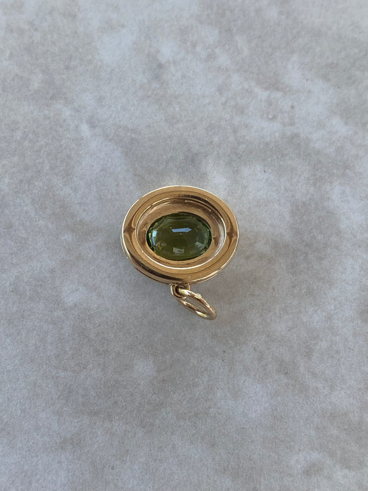 14K Green Tourmaline Double Bezel Pendant — Panzii Exclusive
