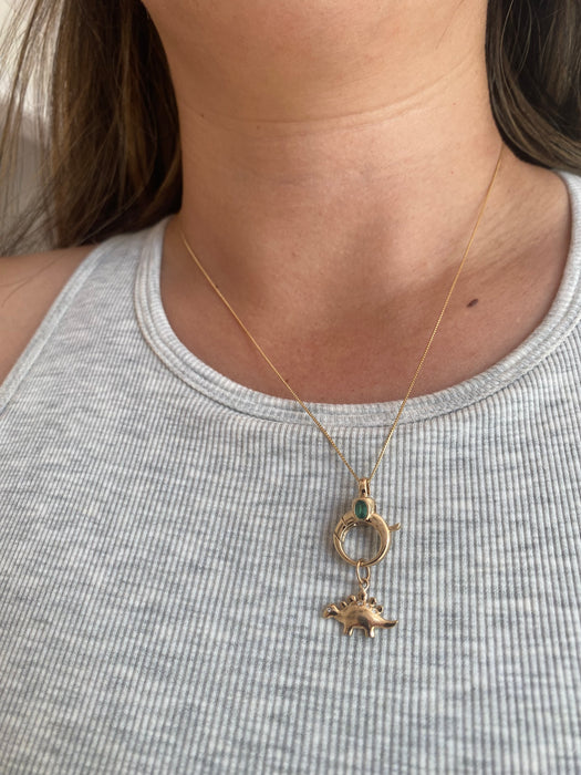 14K Triceratops Dinosaur Charms