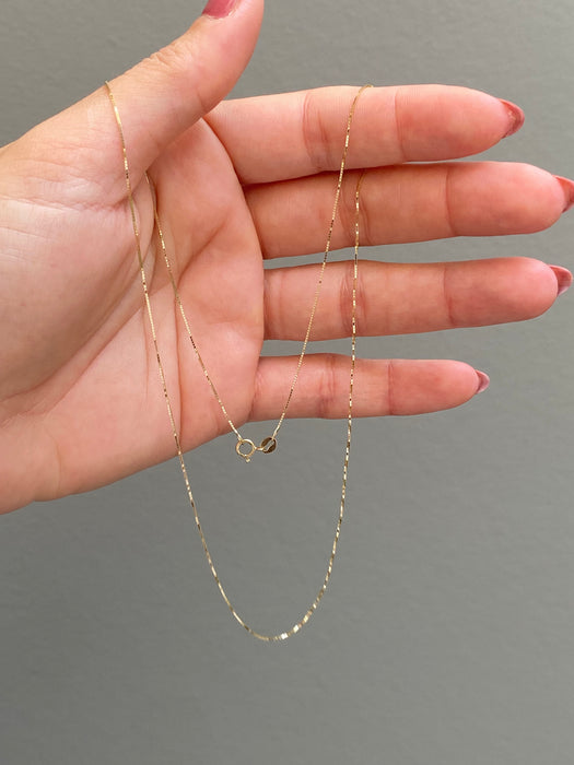 14k 18” box chain necklace