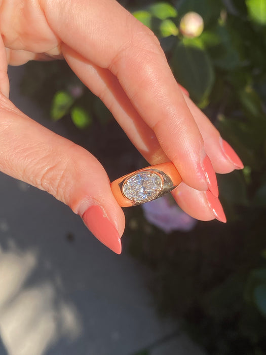 Blossom- 14k lab 2 carat oval east to west diamond ring size 7