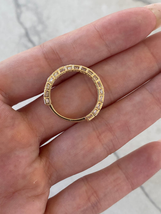 14K Gold 3.19 TCW Emerald-Cut Lab Diamond ¾ Eternity Ring- IGI