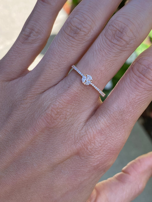 14K Rose Gold Diamond Circle Ring