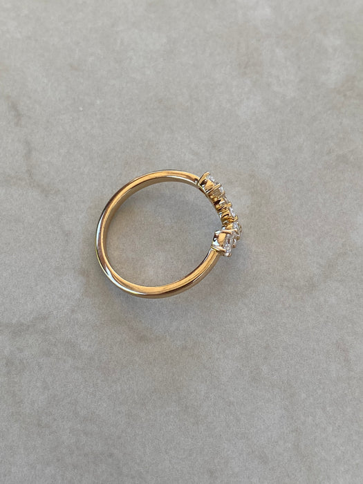 14K Oval & Round Lab Diamond Chevron Ring