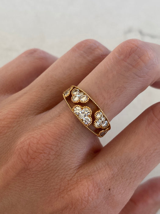 Vintage 18K Yellow Gold Diamond Cloud Ring
