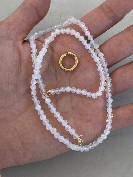 14K Gold Moonstone Beaded Necklace
