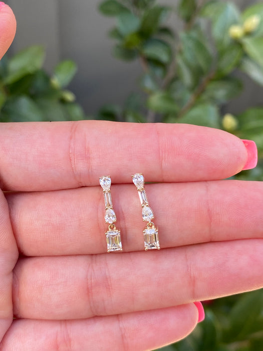 14k 1.25 carat lab diamond earrings