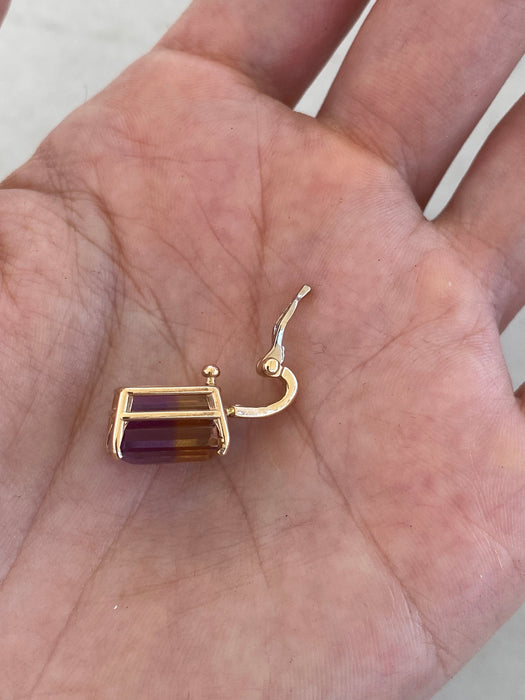 Vintage 14K Gold Ametrine Pendant- 6 Carat