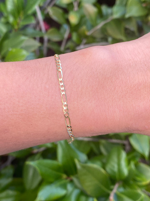 14k solid figaro bracelet