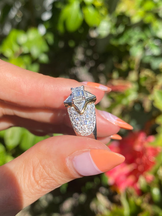 Platinum 18k diamond ring size 6.25