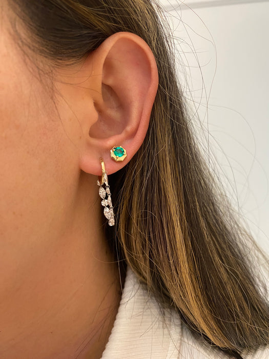 14K Gold Drilled Diamond Huggie Earrings – 3 CTW Lab-Grown Diamonds