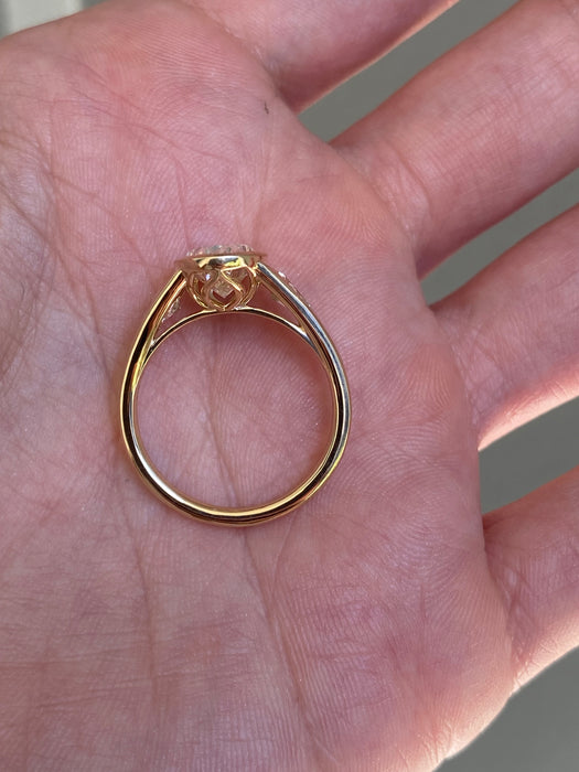 14K Gold 2.69 Carat Oval & Pear Lab Diamond Ring