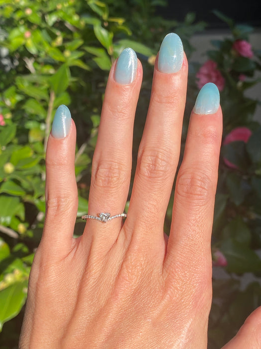 Platinum 900 diamond heart ring size 6.25