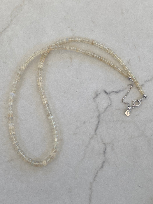 Vintage 18K White Gold 28.97 TCW Opal Bead Necklace