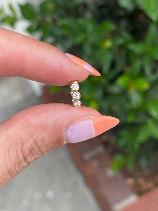 14k bezel set diamond oval charm spacer rondelle