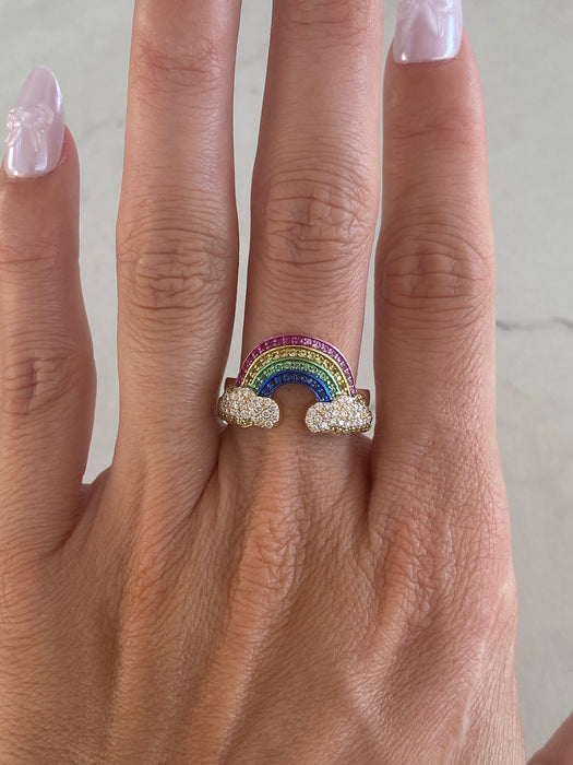 14K Gold Rainbow Cloud Ring