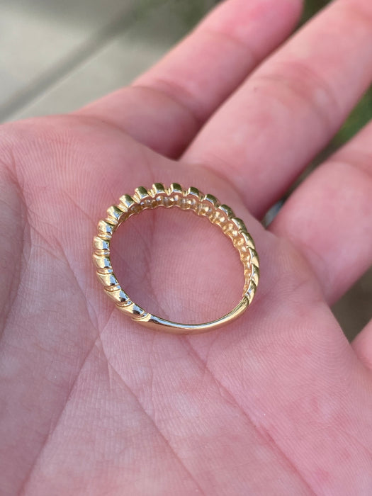 14k croissant ring size 8