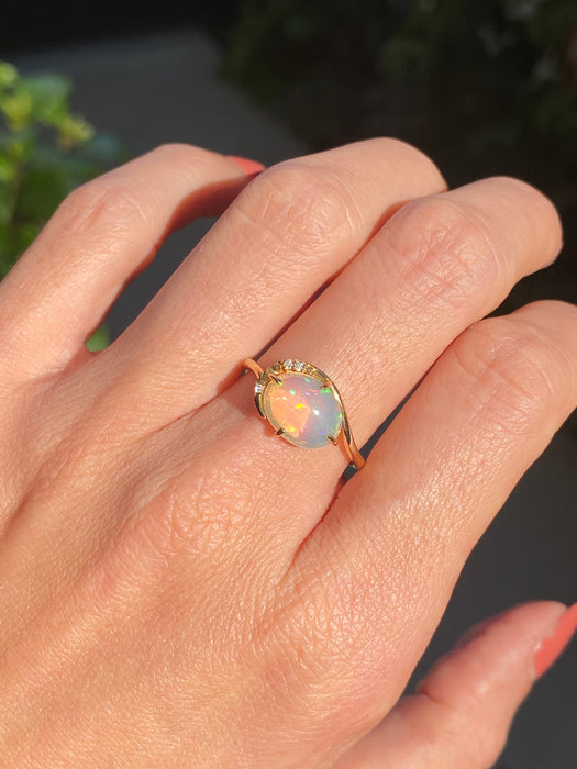 18k opal diamond ring size 7.75