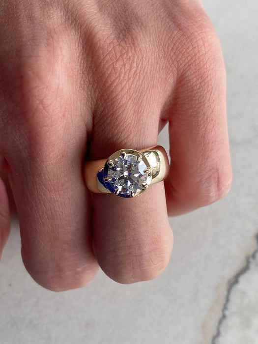 14K Gold 2.10 Carat Lab-Grown Diamond Solitaire Ring