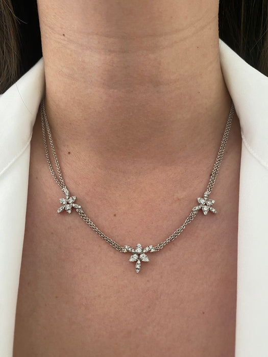 18k white gold 1 carat diamond necklace 16.25”