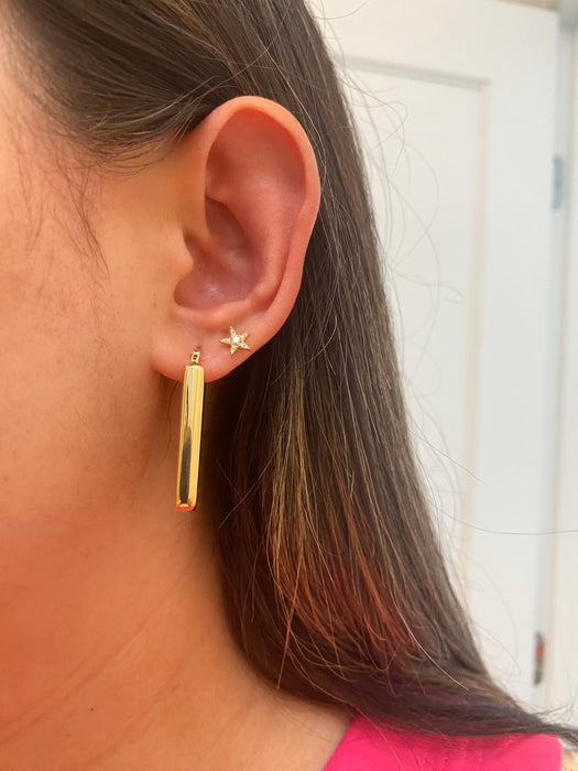 14k rectangle hoop earrings