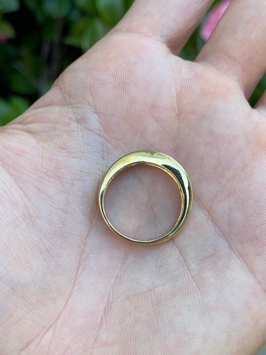 18k wavy diamond baguette ring size 6.75