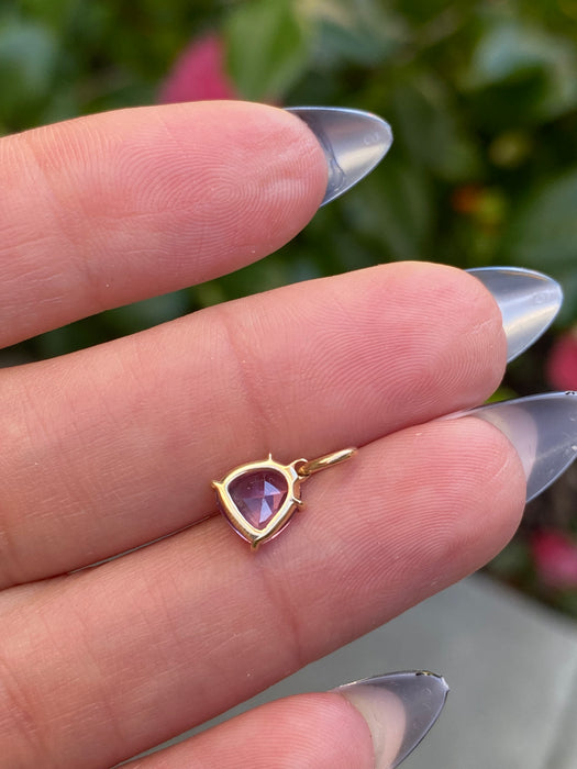 14k pink purple sapphire charm