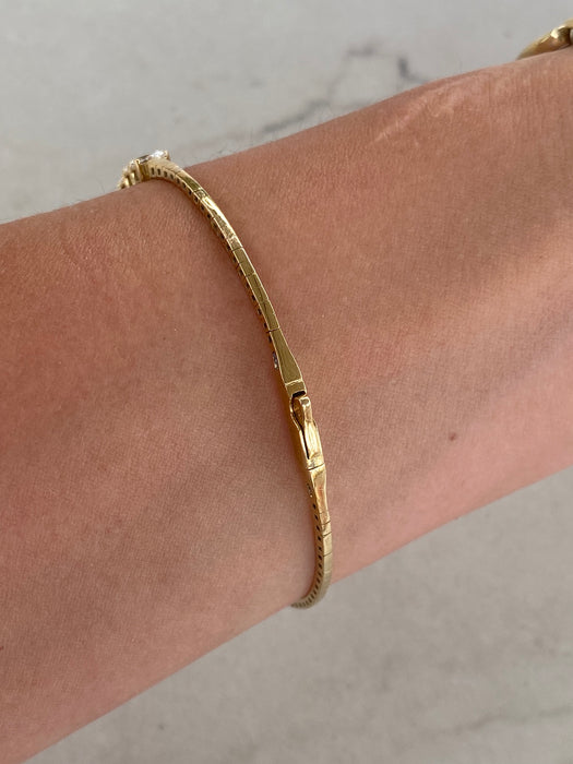14K Flexible Pear Lab Diamond Bangle Bracelet – 5 CTW