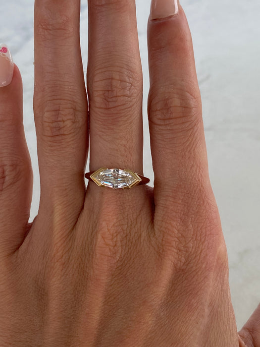 14K Gold 1.62 CT Marquise Cut Lab Diamond Ring IGI Certified