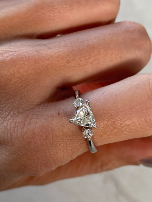 Vintage Platinum 900 Trillion Trilogy Diamond Ring – 1.2 TCW