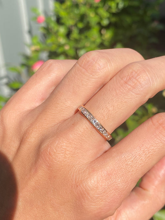 18k rose gold princess cut diamond ring size 6.25