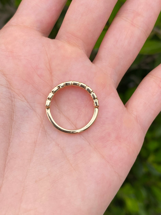 14K Gold Bezel Set Radiant Lab Diamond Ring