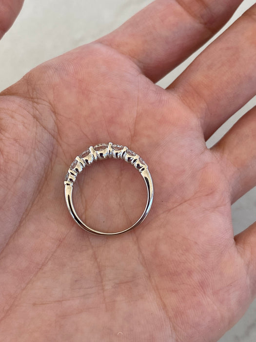 Vintage Platinum 900 Diamond Chevron Ring