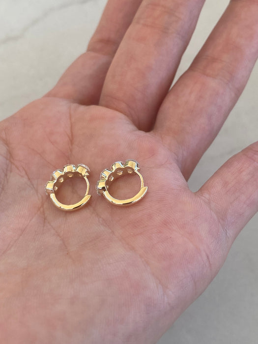14K 1.36 TCW Lab Diamond Invisible Set Huggie Earrings