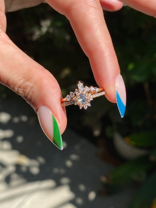 14k rose cut 1 carat Diamond ring size 6