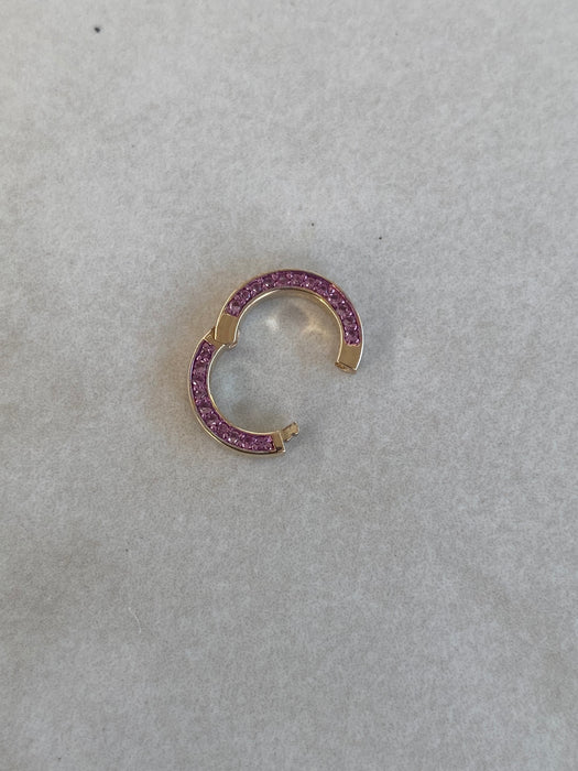 14K Natural Pink Sapphire Round Connector