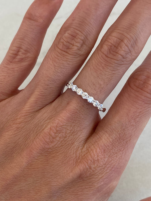 14K White Gold Lab Diamond Seven-Stone Stacker Ring
