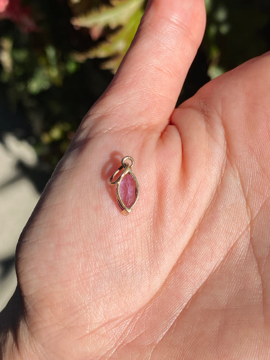 14k marquise amethyst charm pendant